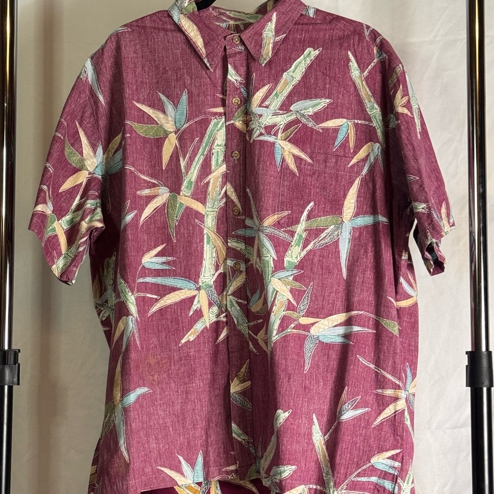 Tropical Maroon Short Sleeve Shirt